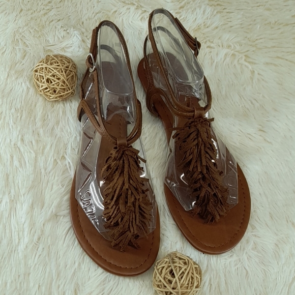 Bundle of 2 Brown Flat Wet Seal Strappy Sandals - Picture 4 of 11